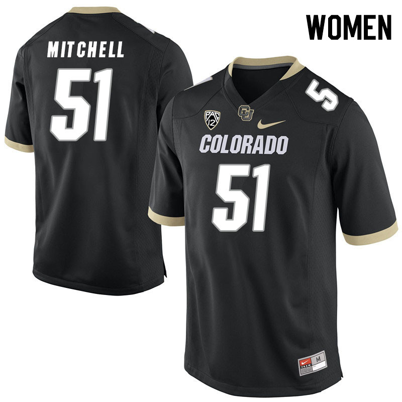 Women #51 Juwan Mitchell Colorado Buffaloes College Football Jerseys Stitched Sale-Black